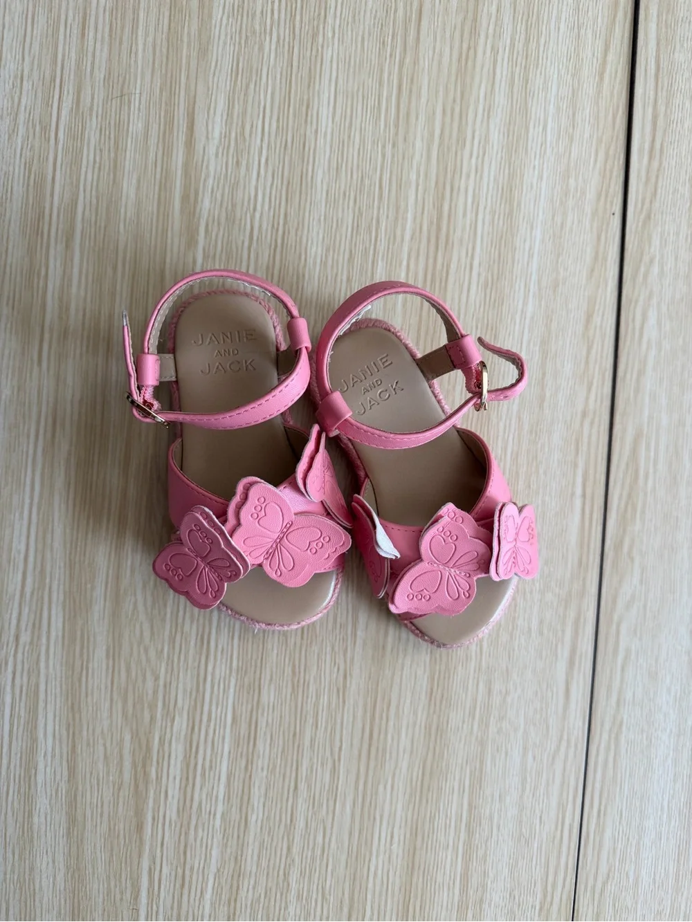 Janie and Jack Pink Butterfly Toddler Sandals